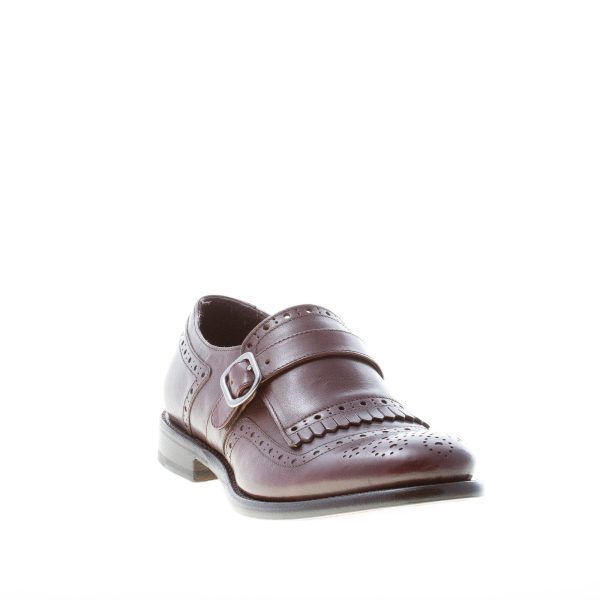 ORTIGNI uomo scarpa con fibbia in pelle TESTA DI MORO e maxi frangia - immagine 2