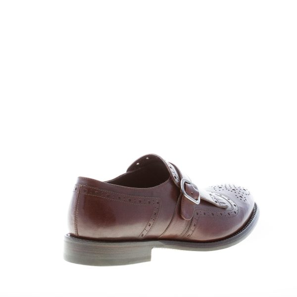 ORTIGNI uomo scarpa con fibbia in pelle TESTA DI MORO e maxi frangia - immagine 3