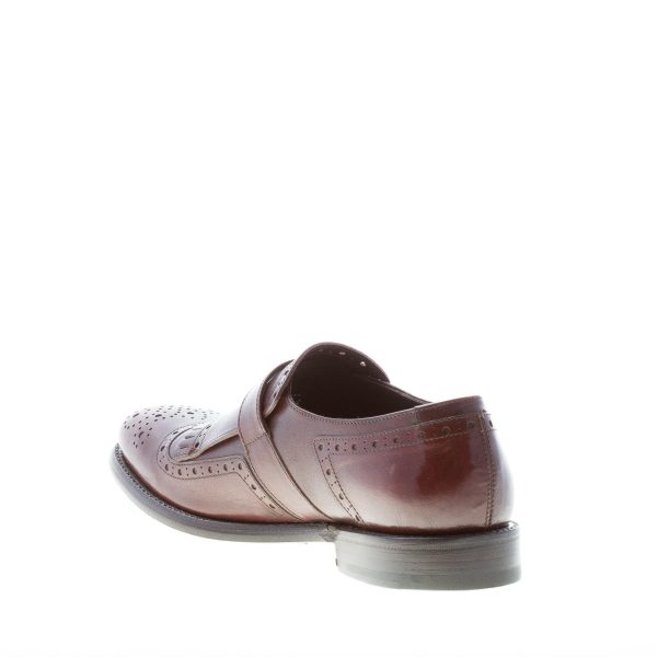 ORTIGNI uomo scarpa con fibbia in pelle TESTA DI MORO e maxi frangia - immagine 4