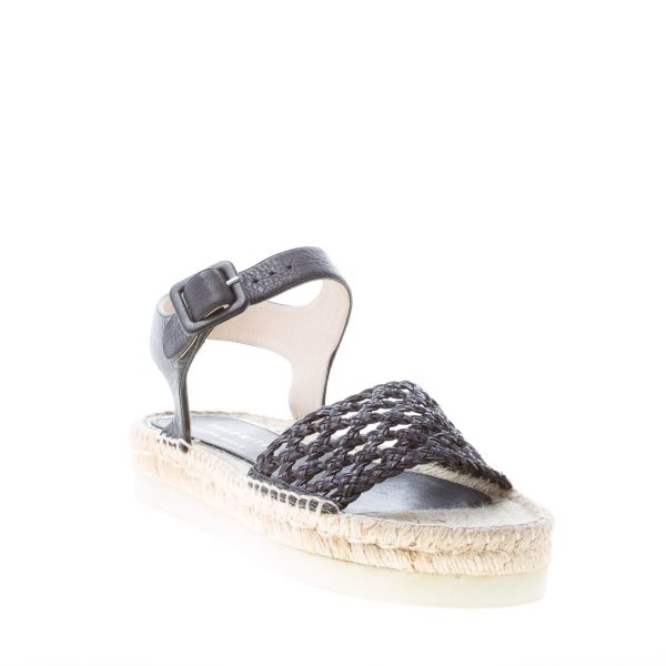 PALOMITAS donna sandalo in pelle NERO con fascia perforata. Zeppa 3,5 cm - immagine 2