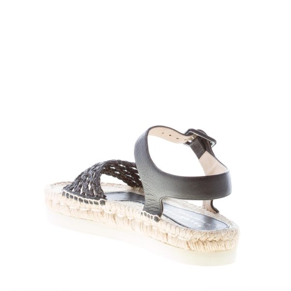 PALOMITAS donna sandalo in pelle NERO con fascia perforata. Zeppa 3,5 cm - immagine 4