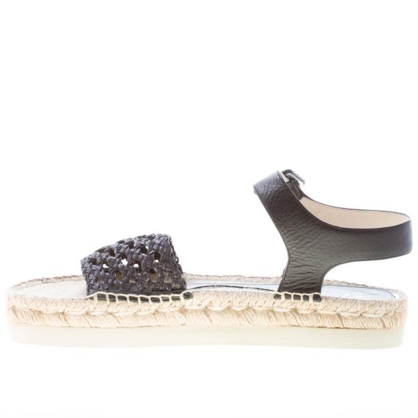 PALOMITAS donna sandalo in pelle NERO con fascia perforata. Zeppa 3,5 cm - immagine 5