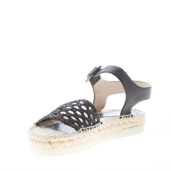 PALOMITAS donna sandalo in pelle NERO con fascia perforata. Zeppa 3,5 cm - immagine 6