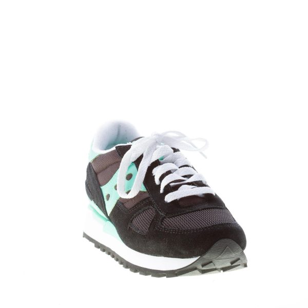 SAUCONY donna sneaker Shadow Original in camoscio e tessuto NERO più VERDE acqua - immagine 2