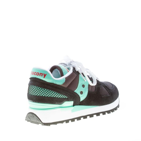 SAUCONY donna sneaker Shadow Original in camoscio e tessuto NERO più VERDE acqua - immagine 3