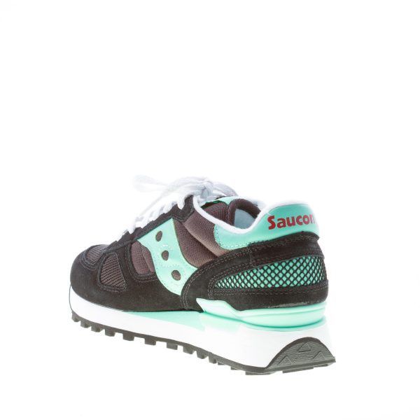 SAUCONY donna sneaker Shadow Original in camoscio e tessuto NERO più VERDE acqua - immagine 4