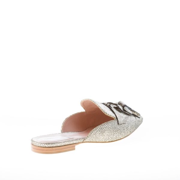 ALBERTA FERRETTI donna sabot Mia in pelle laminata craquelé ORO con charms banana - immagine 3