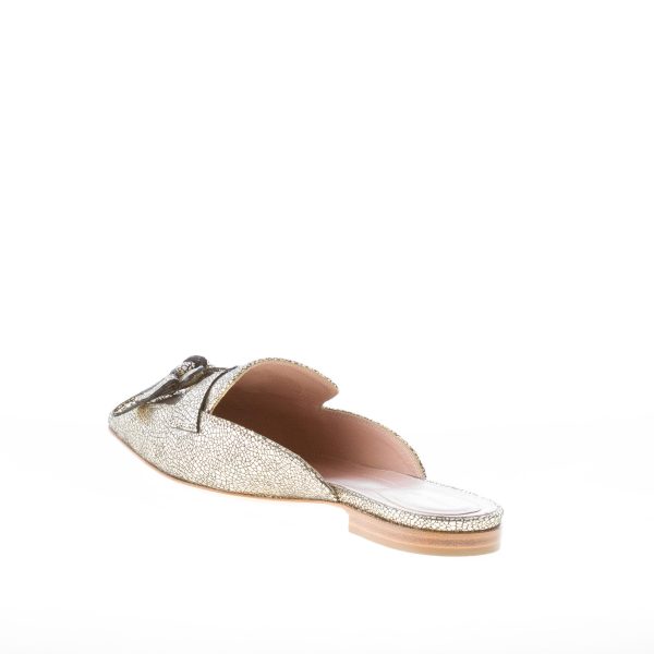 ALBERTA FERRETTI donna sabot Mia in pelle laminata craquelé ORO con charms banana - immagine 4