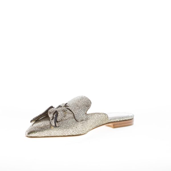 ALBERTA FERRETTI donna sabot Mia in pelle laminata craquelé ORO con charms banana - immagine 6