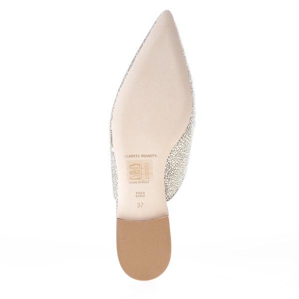 ALBERTA FERRETTI donna sabot Mia in pelle laminata craquelé ORO con charms banana - immagine 8