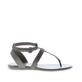 HOGAN donna sandalo infradito in suede shiny NERO con stampa effetto glitter