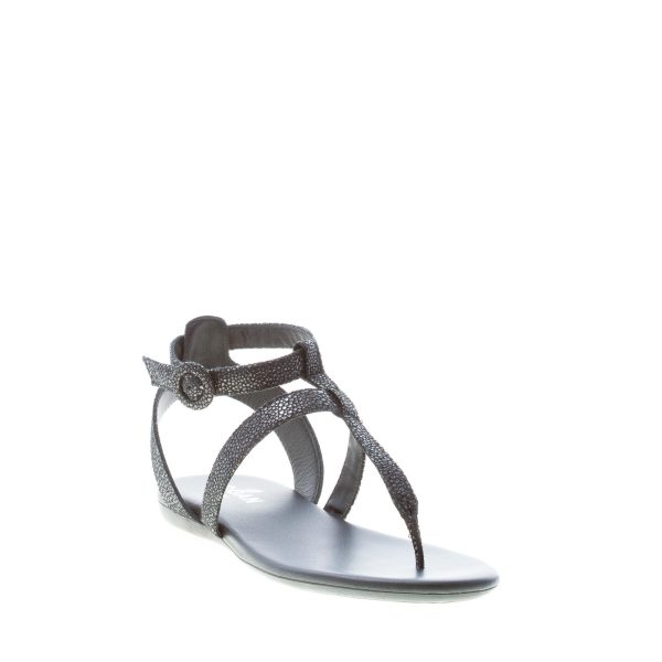 HOGAN donna sandalo infradito in suede shiny NERO con stampa effetto glitter - immagine 2