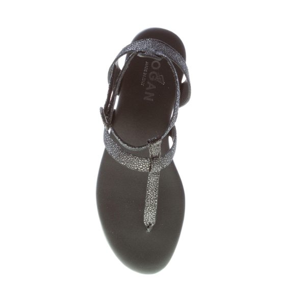 HOGAN donna sandalo infradito in suede shiny NERO con stampa effetto glitter - immagine 7