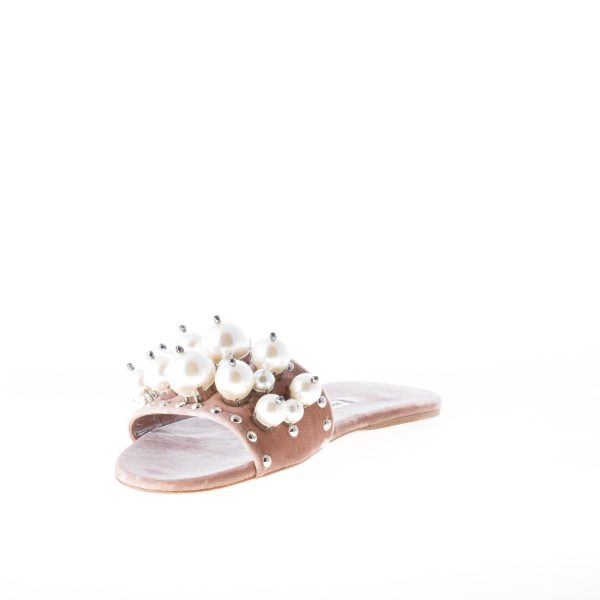 MIU MIU donna sandalo slide in velluto CAMEO con perle - immagine 6