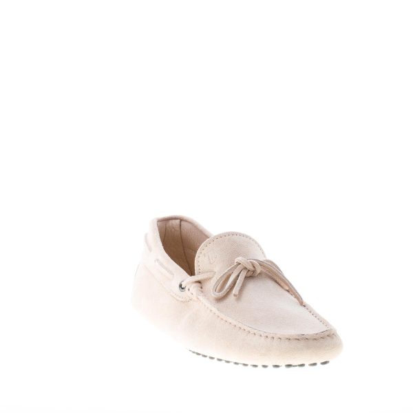 TOD'S uomo mocassino in camoscio BEIGE con laccetto. Suola gommini - immagine 2