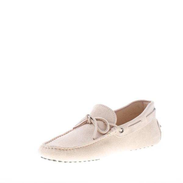 TOD'S uomo mocassino in camoscio BEIGE con laccetto. Suola gommini - immagine 6