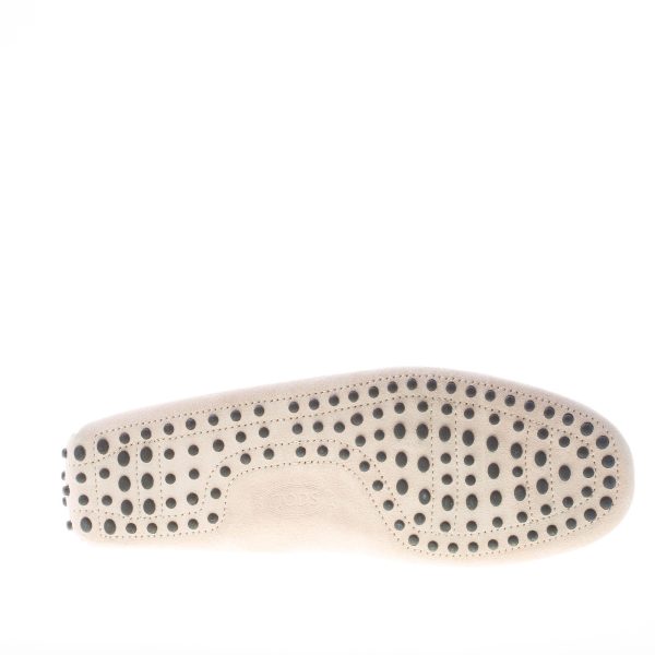 TOD'S uomo mocassino in camoscio BEIGE con laccetto. Suola gommini - immagine 8