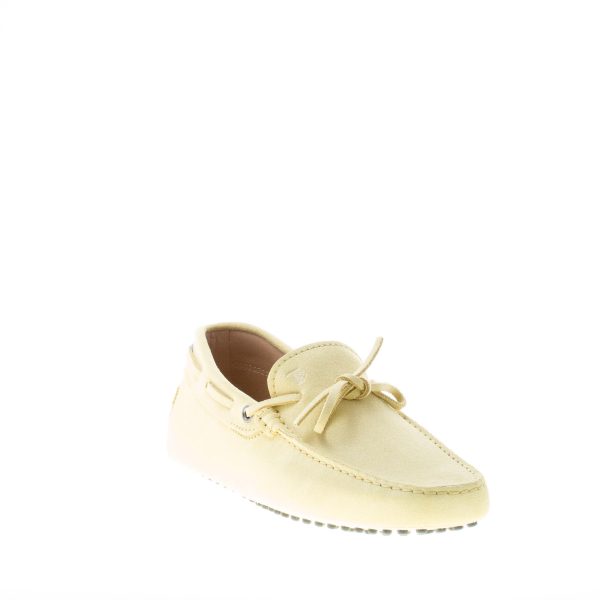 TOD'S uomo mocassino in camoscio GIALLO con laccetto. Suola gommini - immagine 2