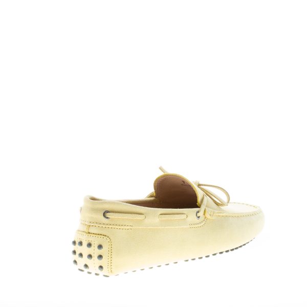 TOD'S uomo mocassino in camoscio GIALLO con laccetto. Suola gommini - immagine 3