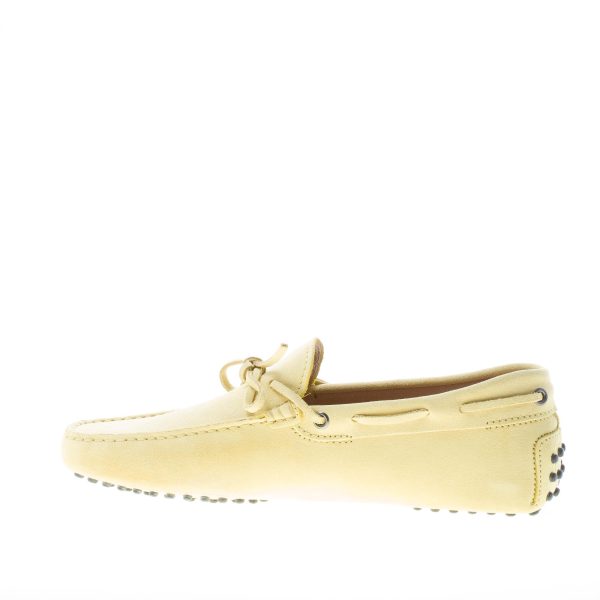 TOD'S uomo mocassino in camoscio GIALLO con laccetto. Suola gommini - immagine 5