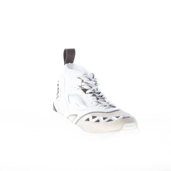 VALENTINO uomo sneaker alta Heroes Reflex in tessuto elasticizzato BIANCO e nero - immagine 2