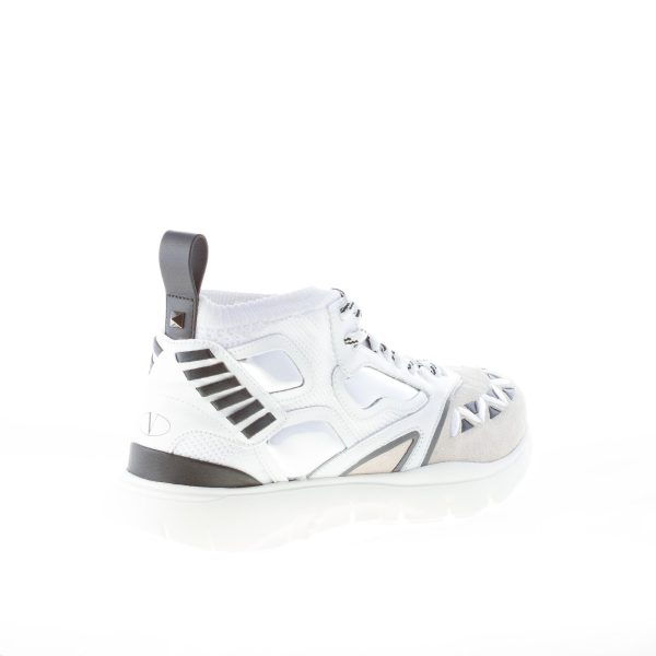 VALENTINO uomo sneaker alta Heroes Reflex in tessuto elasticizzato BIANCO e nero - immagine 3