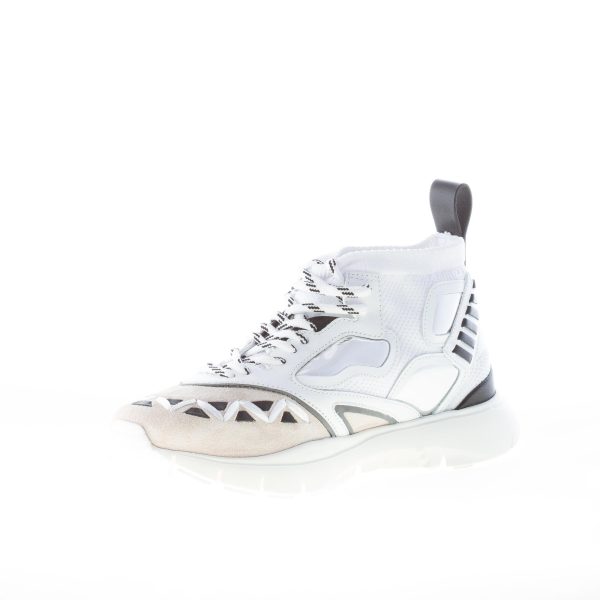 VALENTINO uomo sneaker alta Heroes Reflex in tessuto elasticizzato BIANCO e nero - immagine 6