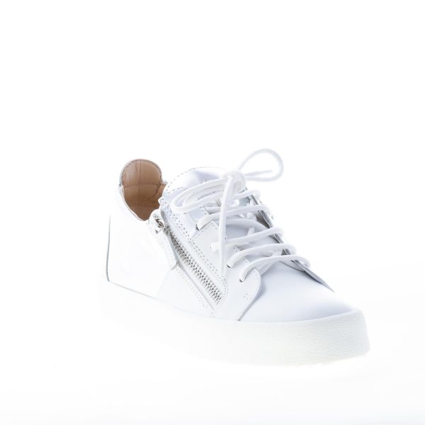 GIUSEPPE ZANOTTI DESIGN donna sneaker May London in pelle BIANCO più ARGENTO con zip - immagine 2