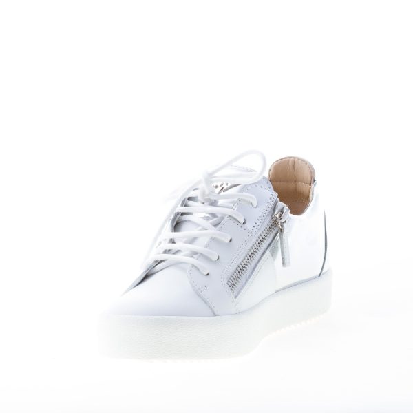 GIUSEPPE ZANOTTI DESIGN donna sneaker May London in pelle BIANCO più ARGENTO con zip - immagine 6
