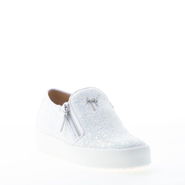 GIUSEPPE ZANOTTI DESIGN donna slip on May London in tessuto glitter e pelle BIANCO - immagine 2