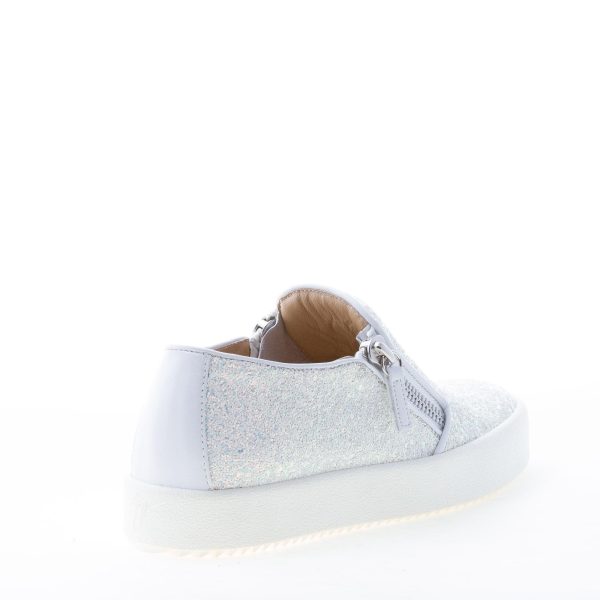 GIUSEPPE ZANOTTI DESIGN donna slip on May London in tessuto glitter e pelle BIANCO - immagine 3
