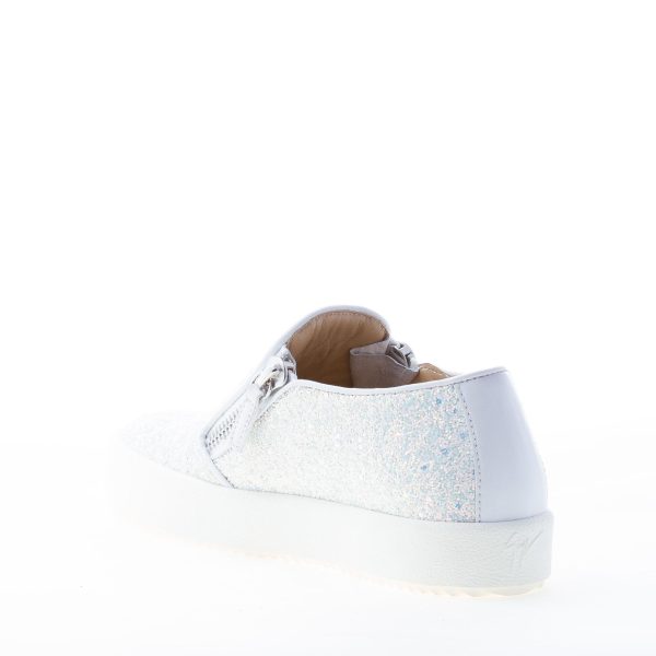 GIUSEPPE ZANOTTI DESIGN donna slip on May London in tessuto glitter e pelle BIANCO - immagine 4
