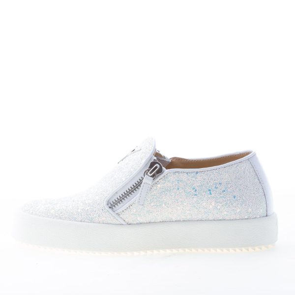 GIUSEPPE ZANOTTI DESIGN donna slip on May London in tessuto glitter e pelle BIANCO - immagine 5