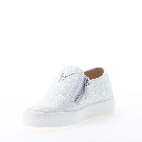 GIUSEPPE ZANOTTI DESIGN donna slip on May London in tessuto glitter e pelle BIANCO - immagine 6