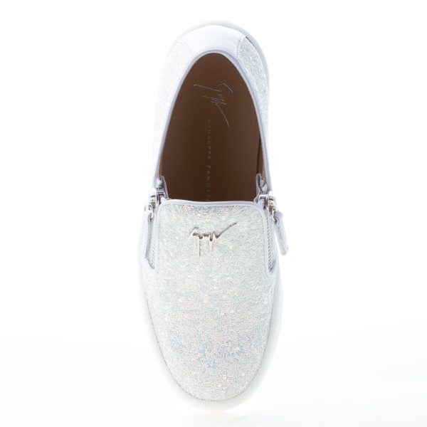 GIUSEPPE ZANOTTI DESIGN donna slip on May London in tessuto glitter e pelle BIANCO - immagine 7