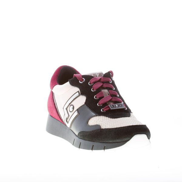 LIU JO donna sneaker Gigi 02 in camoscio e pelle BLACK/RUBY - immagine 2