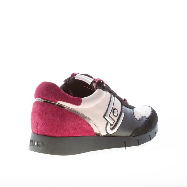 LIU JO donna sneaker Gigi 02 in camoscio e pelle BLACK/RUBY - immagine 3