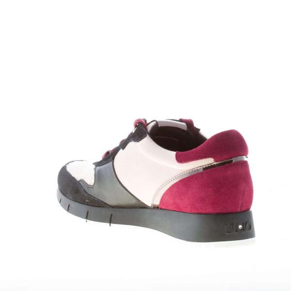 LIU JO donna sneaker Gigi 02 in camoscio e pelle BLACK/RUBY - immagine 4