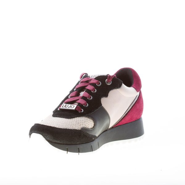 LIU JO donna sneaker Gigi 02 in camoscio e pelle BLACK/RUBY - immagine 6