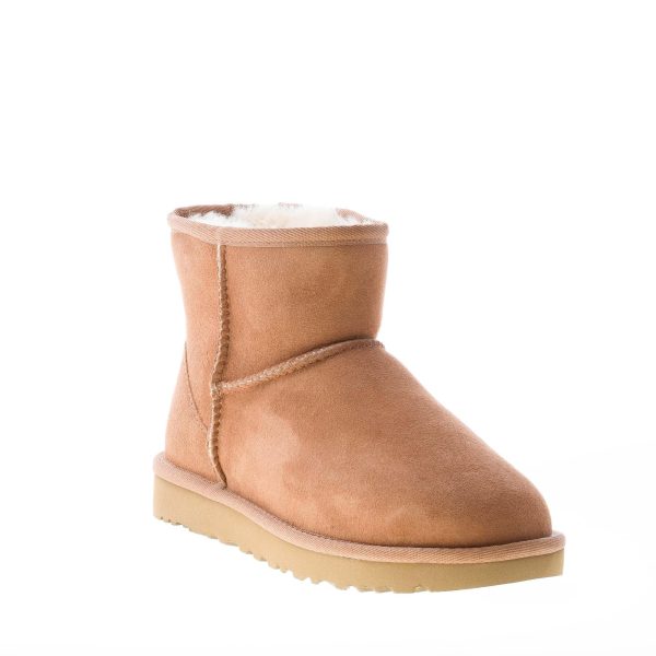 UGG donna stivaletto Classic Mini in pelle scamosciata CUOIO e fodera in lana - immagine 2