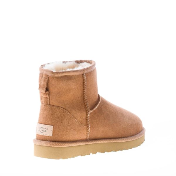 UGG donna stivaletto Classic Mini in pelle scamosciata CUOIO e fodera in lana - immagine 3