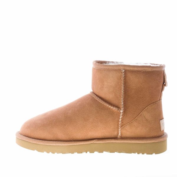 UGG donna stivaletto Classic Mini in pelle scamosciata CUOIO e fodera in lana - immagine 5