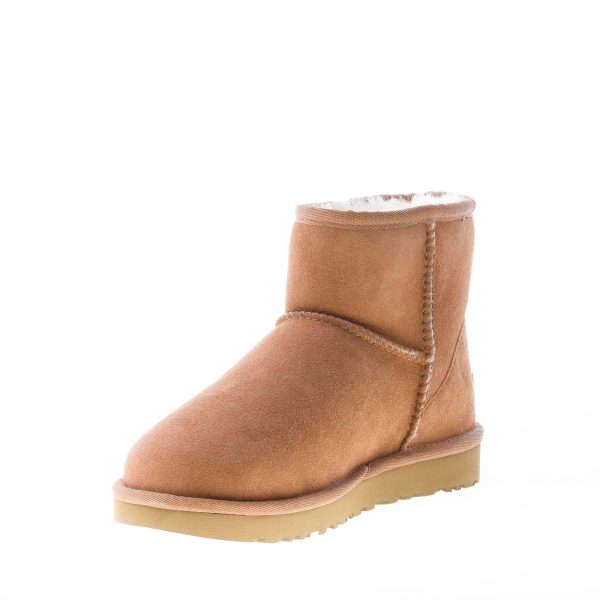 UGG donna stivaletto Classic Mini in pelle scamosciata CUOIO e fodera in lana - immagine 6