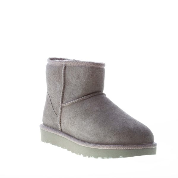 UGG donna stivaletto Classic Mini in pelle scamosciata GRIGIO e fodera in lana - immagine 2