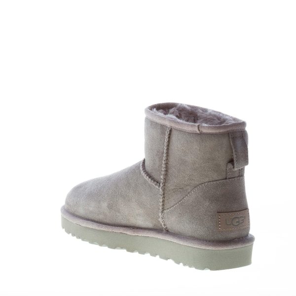 UGG donna stivaletto Classic Mini in pelle scamosciata GRIGIO e fodera in lana - immagine 4