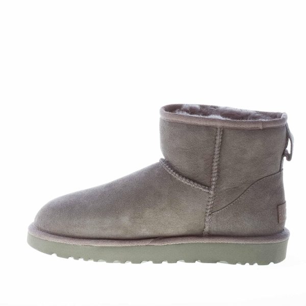 UGG donna stivaletto Classic Mini in pelle scamosciata GRIGIO e fodera in lana - immagine 5