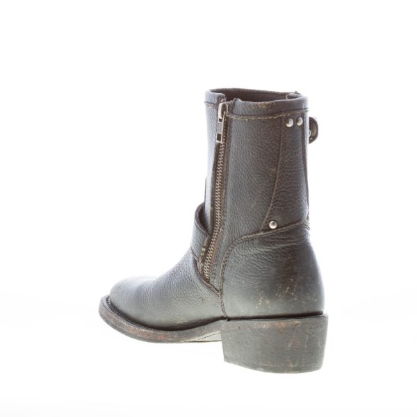 ASH donna stivaletto biker NEVADA in pelle lavata anticata NERO con fibbie - immagine 4