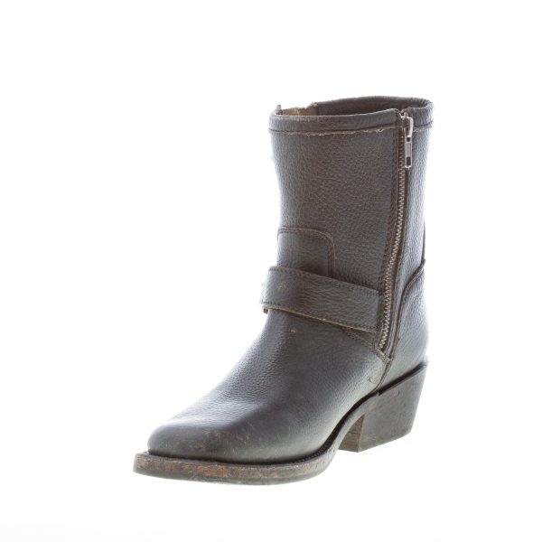ASH donna stivaletto biker NEVADA in pelle lavata anticata NERO con fibbie - immagine 6