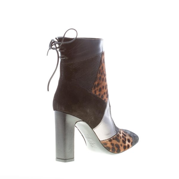 ROBERTO FESTA donna stivaletto patchwork NERO con zip. Tacco 9 cm - immagine 3