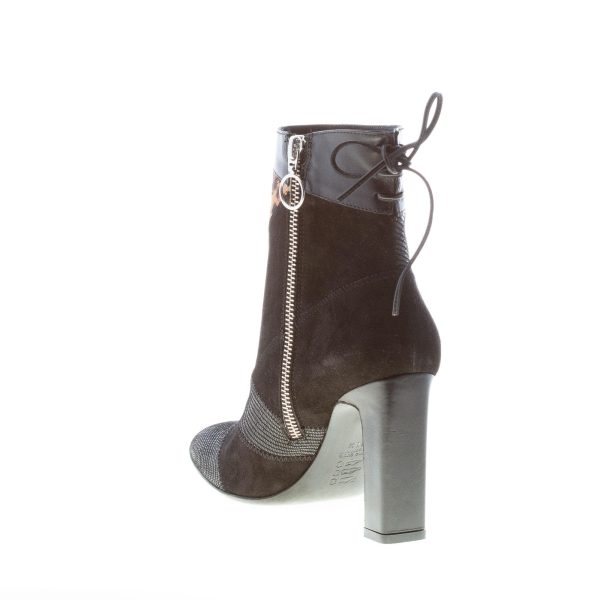 ROBERTO FESTA donna stivaletto patchwork NERO con zip. Tacco 9 cm - immagine 4